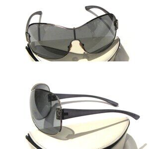 YSL Yves Saint Laurent Gray Metal Rimmed Sunglasses 6081/S with Case, Cloth, Bag